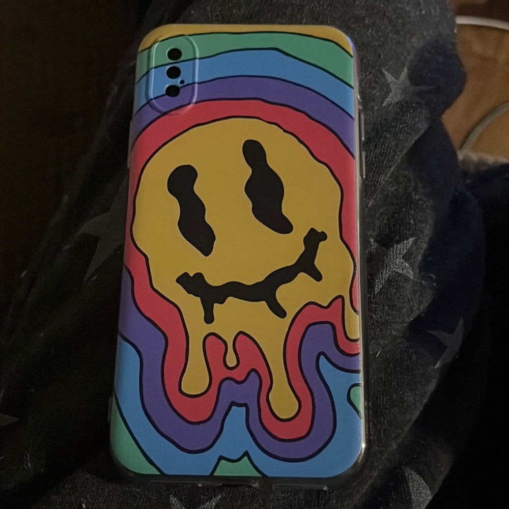 Rainbow Drippy Smiley IPhone X/XS Phone Case
